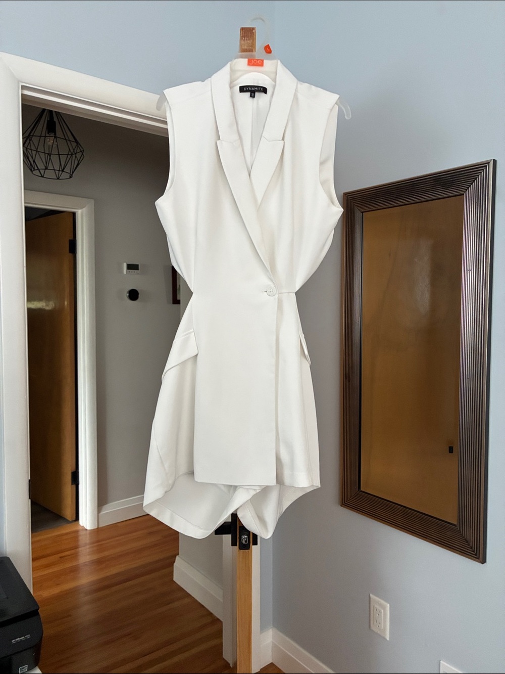 Dynamite White Openback Sleeveless Blazer Romper